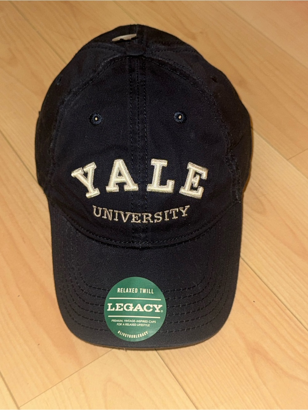 Legacy Yale Navy Baseball Cap with White Stiching